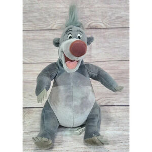 Disney Store The Jungle Book Plush Baloo Stuffed Animal Toy Bear Gray 7"